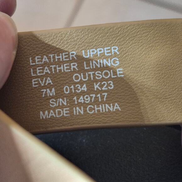 New Tory Burch Leather Platform Flip-Flops Ginger Shortbread Womens sandal SZ 7 - Picture 6 of 6